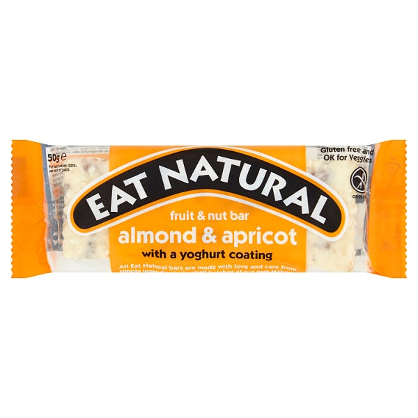 Eat Natural Fruit & Nut Bar - Almond & Apricot with a Yoghurt Coating 50g - Gluten Free