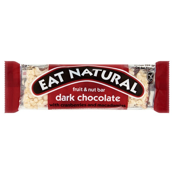 Eat Natural Fruit & Nut Bar - Dark Chocolate with Cranberries & Macadamias 45g - Gluten Free