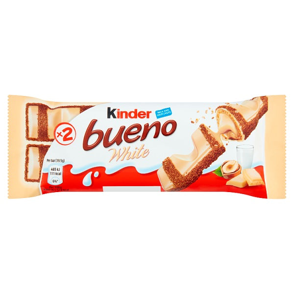 Kinder Bueno white x 2 bars with milk and hazelnuts
