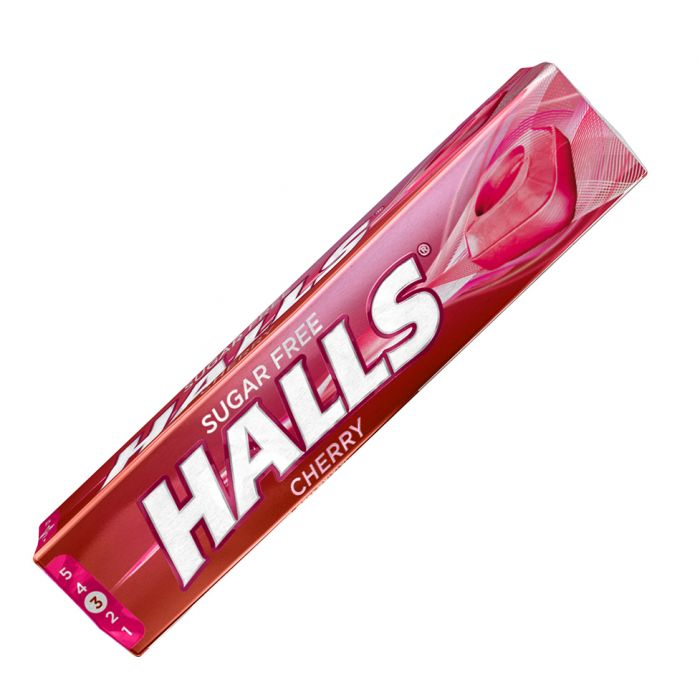 Halls Cherry Flavour Sugar Free with menthol action
